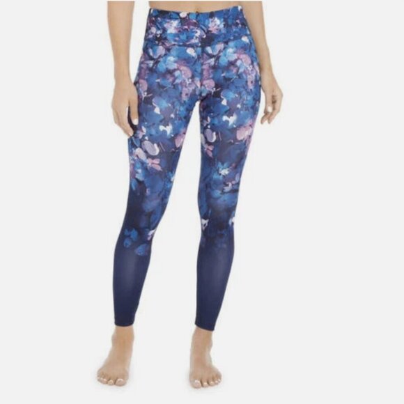Jockey Ombre Floral Print Leggings Blue Pink M - Picture 1 of 10
